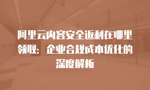 阿里云内容安全返利在哪里领取：企业合规成本优化的深度解析