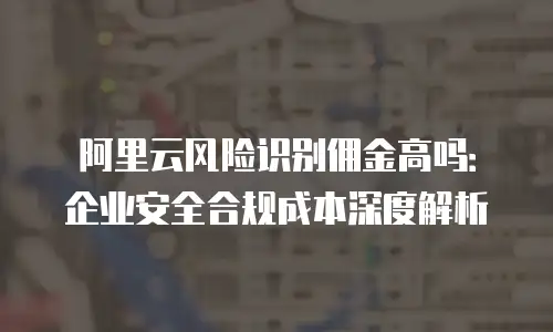 阿里云风险识别佣金高吗：企业安全合规成本深度解析