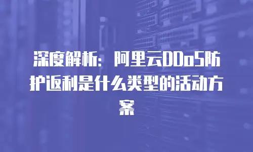 深度解析：阿里云DDoS防护返利是什么类型的活动方案