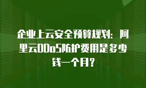 企业上云安全预算规划：阿里云DDoS防护费用是多少钱一个月？