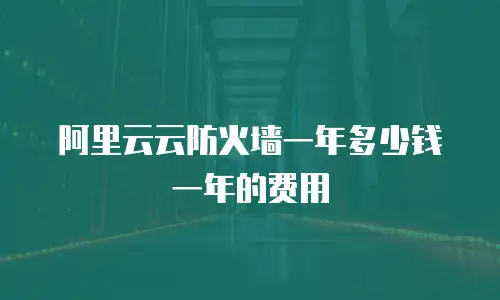 阿里云云防火墙一年多少钱一年的费用