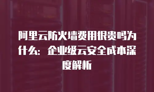 阿里云防火墙费用很贵吗为什么：企业级云安全成本深度解析