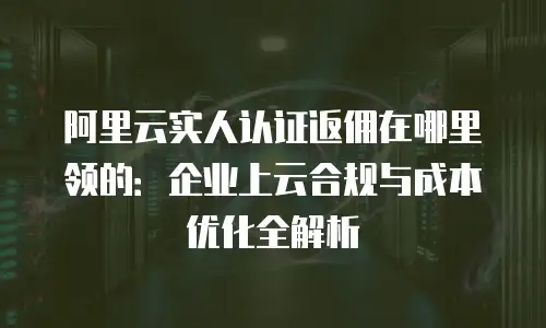 阿里云实人认证返佣在哪里领的：企业上云合规与成本优化全解析