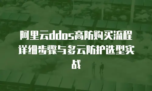 阿里云ddos高防购买流程详细步骤与多云防护选型实战