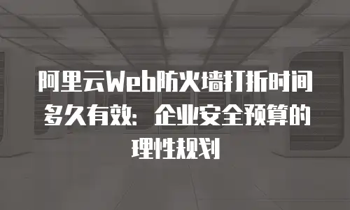 阿里云Web防火墙打折时间多久有效：企业安全预算的理性规划