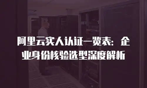 阿里云实人认证一览表：企业身份核验选型深度解析