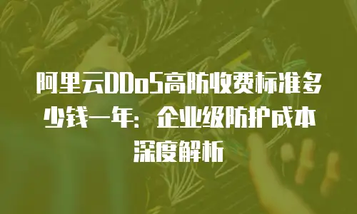 阿里云DDoS高防收费标准多少钱一年：企业级防护成本深度解析
