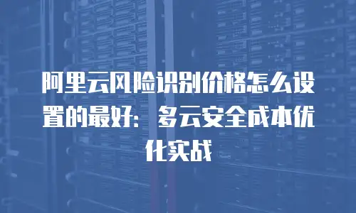 阿里云风险识别价格怎么设置的最好：多云安全成本优化实战