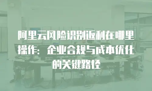 阿里云风险识别返利在哪里操作：企业合规与成本优化的关键路径