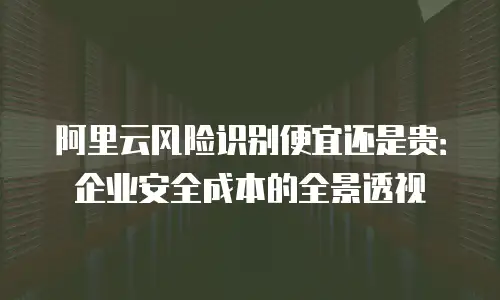 阿里云风险识别便宜还是贵：企业安全成本的全景透视