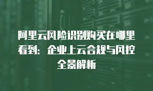 阿里云风险识别购买在哪里看到：企业上云合规与风控全景解析