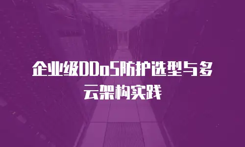 企业级DDoS防护选型与多云架构实践