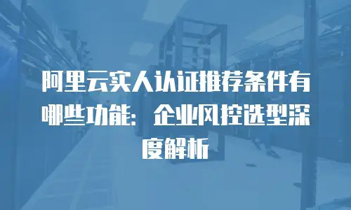 阿里云实人认证推荐条件有哪些功能：企业风控选型深度解析