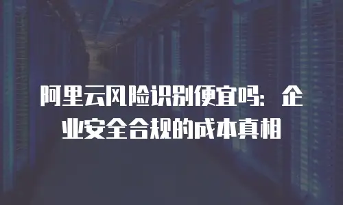 阿里云风险识别便宜吗：企业安全合规的成本真相