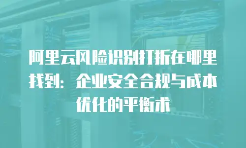 阿里云风险识别打折在哪里找到：企业安全合规与成本优化的平衡术