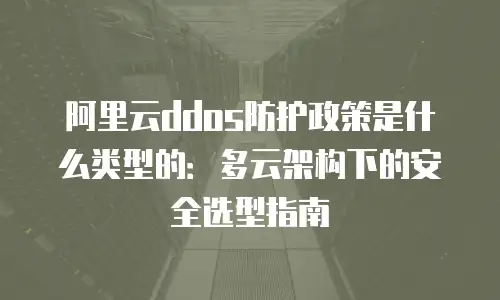 阿里云ddos防护政策是什么类型的：多云架构下的安全选型指南
