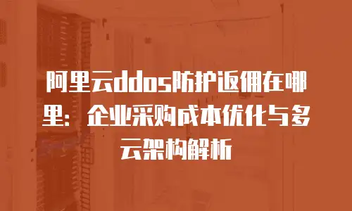 阿里云ddos防护返佣在哪里：企业采购成本优化与多云架构解析