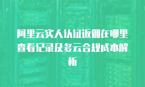 阿里云实人认证返佣在哪里查看记录及多云合规成本解析