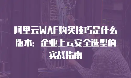 阿里云WAF购买技巧是什么版本：企业上云安全选型的实战指南