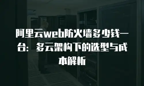 阿里云web防火墙多少钱一台：多云架构下的选型与成本解析