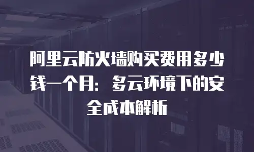 阿里云防火墙购买费用多少钱一个月：多云环境下的安全成本解析