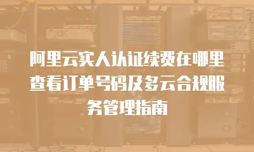阿里云实人认证续费在哪里查看订单号码及多云合规服务管理指南