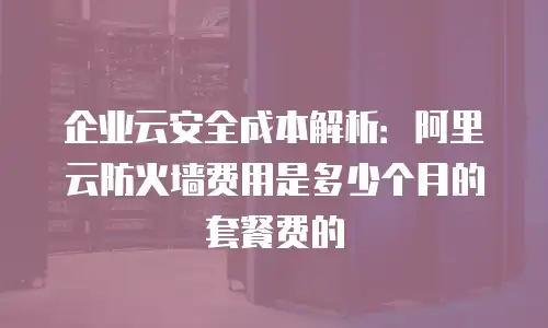 企业云安全成本解析：阿里云防火墙费用是多少个月的套餐费的