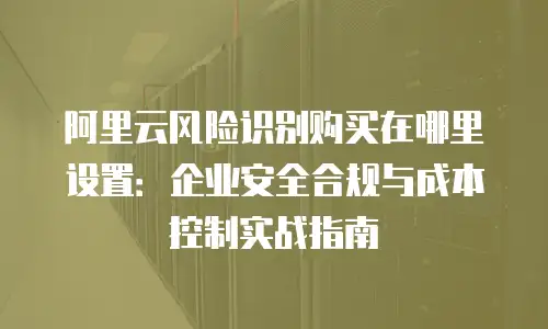 阿里云风险识别购买在哪里设置：企业安全合规与成本控制实战指南
