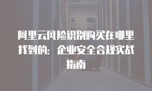 阿里云风险识别购买在哪里找到的：企业安全合规实战指南