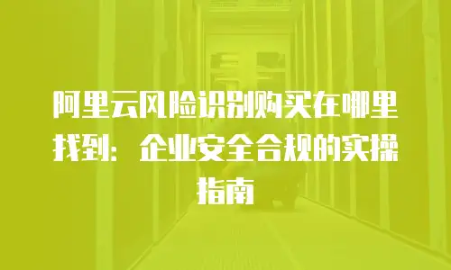阿里云风险识别购买在哪里找到：企业安全合规的实操指南