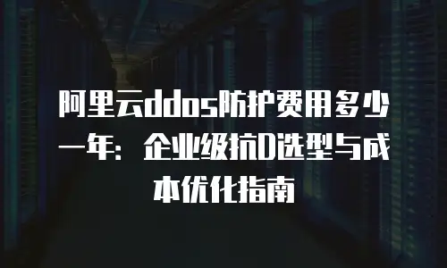 阿里云ddos防护费用多少一年：企业级抗D选型与成本优化指南