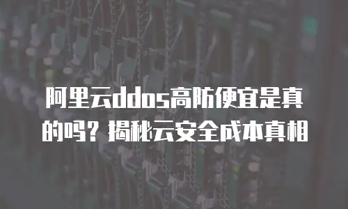 阿里云ddos高防便宜是真的吗？揭秘云安全成本真相