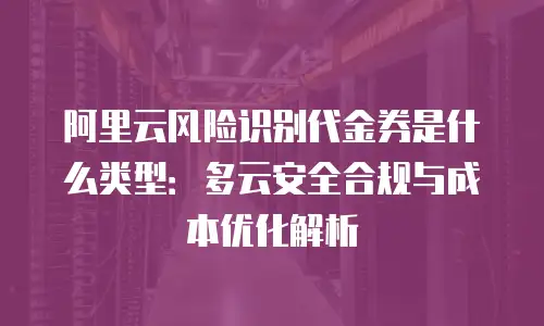 阿里云风险识别代金券是什么类型：多云安全合规与成本优化解析
