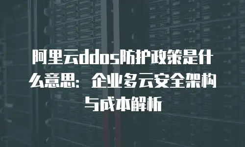 阿里云ddos防护政策是什么意思：企业多云安全架构与成本解析