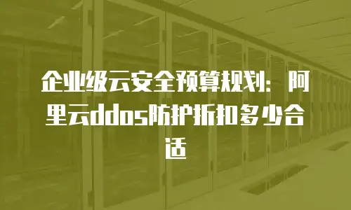 企业级云安全预算规划：阿里云ddos防护折扣多少合适