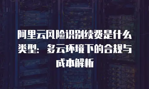 阿里云风险识别续费是什么类型：多云环境下的合规与成本解析