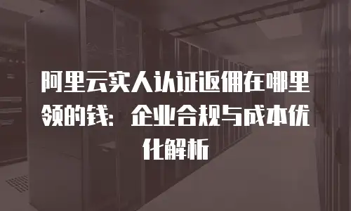 阿里云实人认证返佣在哪里领的钱：企业合规与成本优化解析