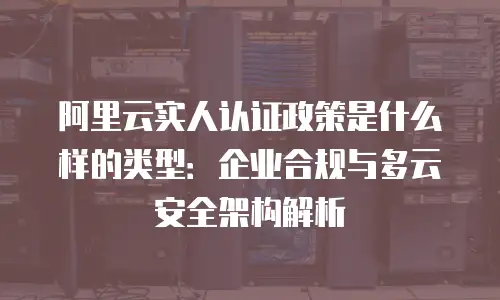 阿里云实人认证政策是什么样的类型：企业合规与多云安全架构解析