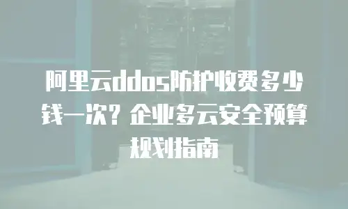 阿里云ddos防护收费多少钱一次？企业多云安全预算规划指南