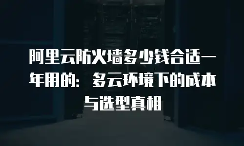 阿里云防火墙多少钱合适一年用的：多云环境下的成本与选型真相