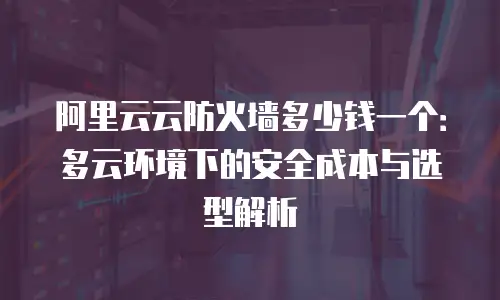 阿里云云防火墙多少钱一个：多云环境下的安全成本与选型解析