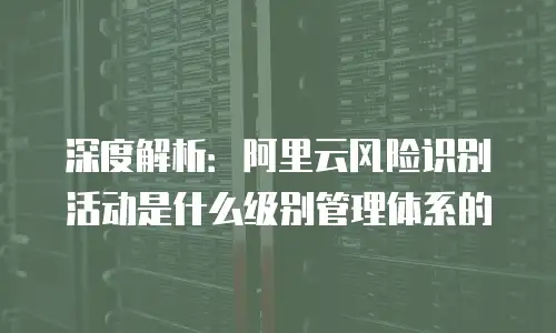 深度解析：阿里云风险识别活动是什么级别管理体系的