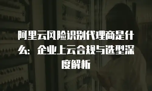 阿里云风险识别代理商是什么：企业上云合规与选型深度解析