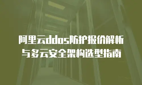 阿里云ddos防护报价解析与多云安全架构选型指南