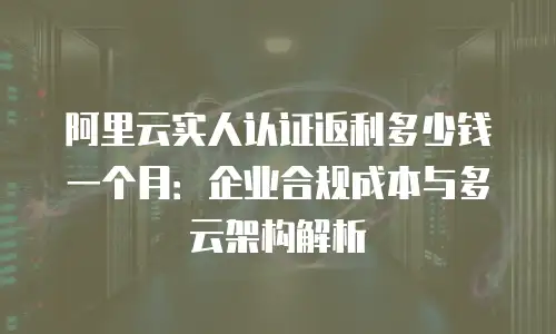 阿里云实人认证返利多少钱一个月：企业合规成本与多云架构解析