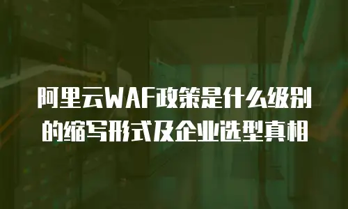 阿里云WAF政策是什么级别的缩写形式及企业选型真相