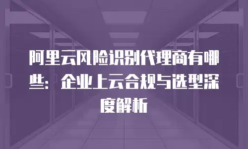 阿里云风险识别代理商有哪些：企业上云合规与选型深度解析