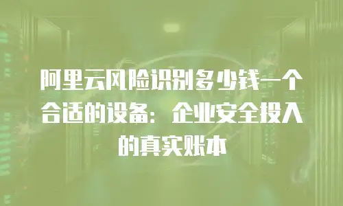 阿里云风险识别多少钱一个合适的设备：企业安全投入的真实账本