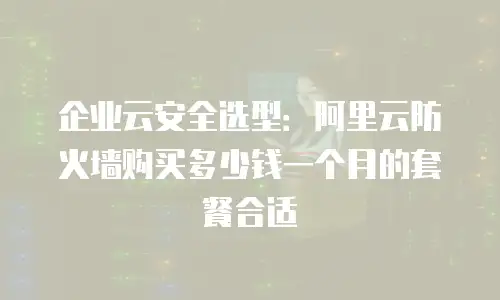 企业云安全选型：阿里云防火墙购买多少钱一个月的套餐合适
