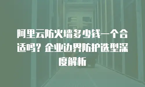 阿里云防火墙多少钱一个合适吗？企业边界防护选型深度解析